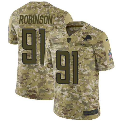 Nike Lions #91 A'Shawn Robinson Camo Men's Stitched NFL Limited 2018 Salute To Service Jersey Nike Lions #91 A'Shawn Robinson Camo Men's Stitched NFL Limited 2018 Salute To Service Jersey
