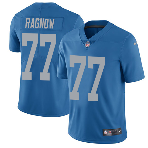 Nike Lions #77 Frank Ragnow Blue Throwback Men's Stitched NFL Vapor Untouchable Limited Jersey Nike Lions #77 Frank Ragnow Blue Throwback Men's Stitched NFL Vapor Untouchable Limited Jersey