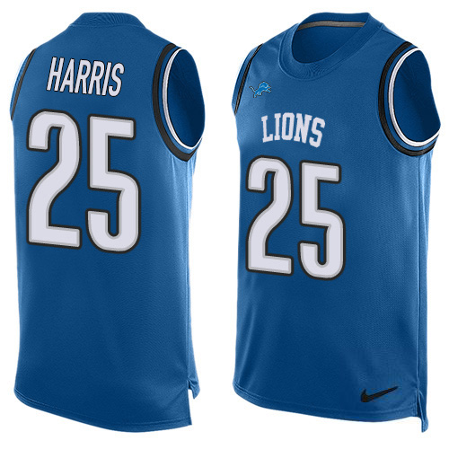 Nike Lions #25 Will Harris Blue Team Color Men's Stitched NFL Limited Tank Top Jersey Nike Lions #25 Will Harris Blue Team Color Men's Stitched NFL Limited Tank Top Jersey