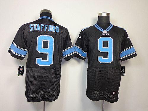 Nike Lions #9 Matthew Stafford Black Alternate Men's Stitched NFL Elite Jersey Nike Lions #9 Matthew Stafford Black Alternate Men's Stitched NFL Elite Jersey