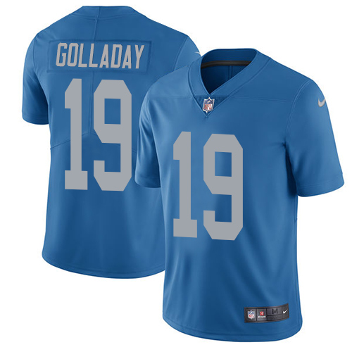 Nike Lions #19 Kenny Golladay Blue Throwback Men's Stitched NFL Vapor Untouchable Limited Jersey Nike Lions #19 Kenny Golladay Blue Throwback Men's Stitched NFL Vapor Untouchable Limited Jersey
