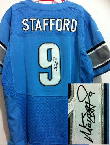 Nike Lions #9 Matthew Stafford Blue Team Color Men's Stitched NFL Elite Autographed Jersey Nike Lions #9 Matthew Stafford Blue Team Color Men's Stitched NFL Elite Autographed Jersey