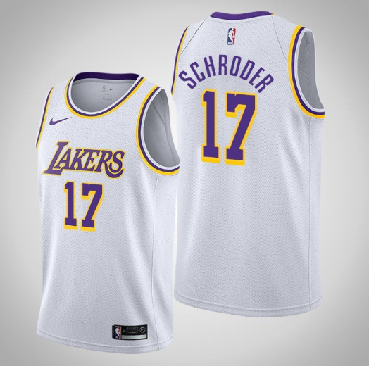 Men's Los Angeles Lakers #17 Dennis Schröder White Stitched Jersey Men's Los Angeles Lakers #17 Dennis Schröder White Stitched Jersey