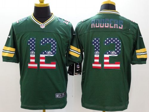 Nike Packers #12 Aaron Rodgers Green Team Color Men's Stitched NFL Elite USA Flag Fashion Jersey Nike Packers #12 Aaron Rodgers Green Team Color Men's Stitched NFL Elite USA Flag Fashion Jersey