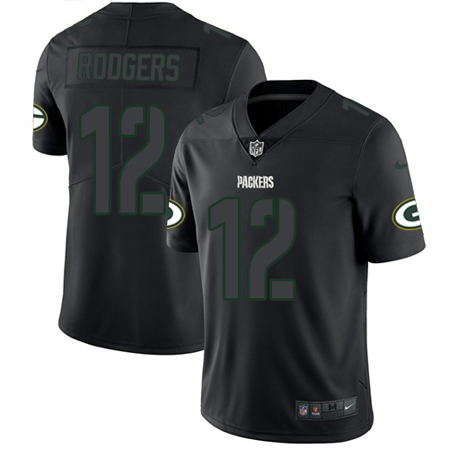 Nike Packers #12 Aaron Rodgers Black Men's Stitched NFL Limited Rush Impact Jersey Nike Packers #12 Aaron Rodgers Black Men's Stitched NFL Limited Rush Impact Jersey