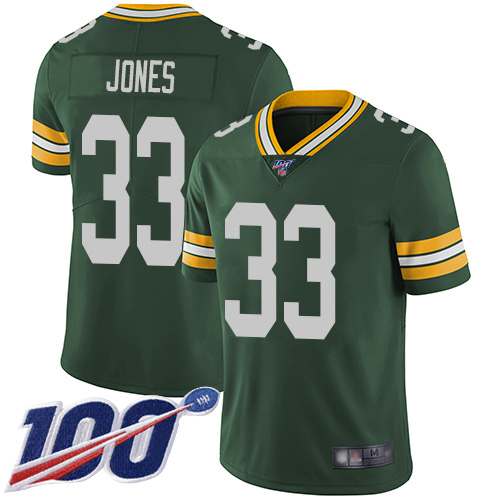 Nike Packers #33 Aaron Jones Green Team Color Men's Stitched NFL 100th Season Vapor Limited Jersey Nike Packers #33 Aaron Jones Green Team Color Men's Stitched NFL 100th Season Vapor Limited Jersey