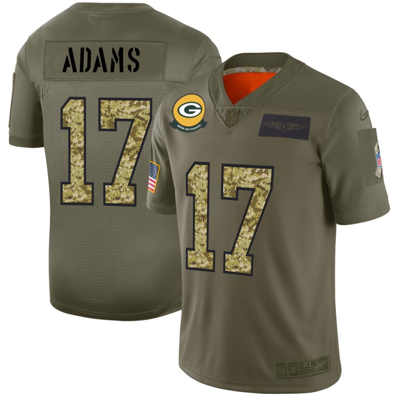 Green Bay Packers #17 Davante Adams Men's Nike 2019 Olive Camo Salute To Service Limited NFL Jersey Green Bay Packers #17 Davante Adams Men's Nike 2019 Olive Camo Salute To Service Limited NFL Jersey