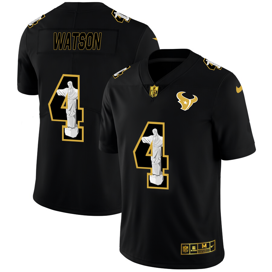 Houston Texans #4 Deshaun Watson Men's Nike Carbon Black Vapor Cristo Redentor Limited NFL Jersey Houston Texans #4 Deshaun Watson Men's Nike Carbon Black Vapor Cristo Redentor Limited NFL Jersey