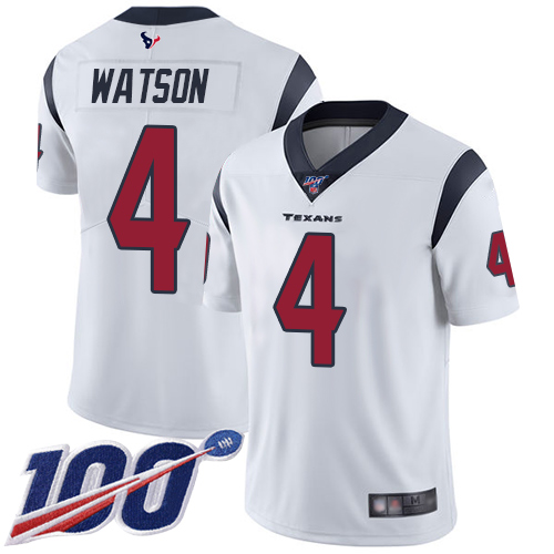 Nike Texans #4 Deshaun Watson White Men's Stitched NFL 100th Season Vapor Limited Jersey Nike Texans #4 Deshaun Watson White Men's Stitched NFL 100th Season Vapor Limited Jersey