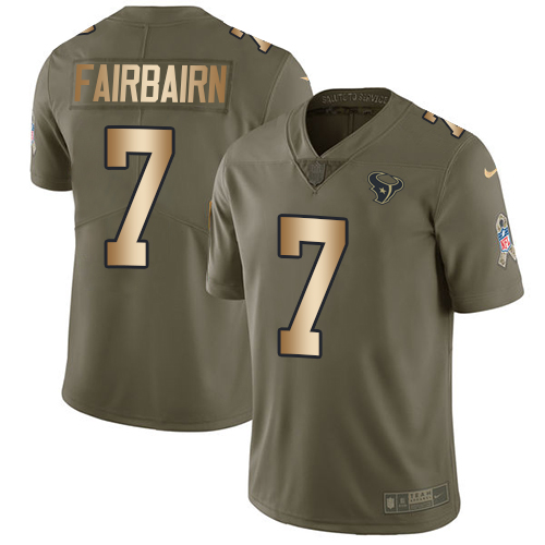 Nike Texans #7 Ka'imi Fairbairn Olive/Gold Men's Stitched NFL Limited 2017 Salute To Service Jersey Nike Texans #7 Ka'imi Fairbairn Olive/Gold Men's Stitched NFL Limited 2017 Salute To Service Jersey