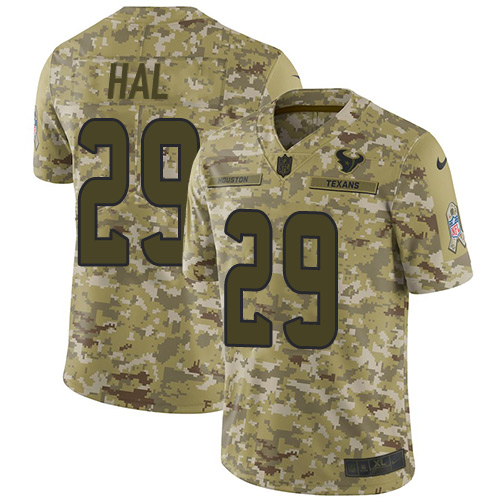 Nike Texans #29 Andre Hal Camo Men's Stitched NFL Limited 2018 Salute To Service Jersey Nike Texans #29 Andre Hal Camo Men's Stitched NFL Limited 2018 Salute To Service Jersey