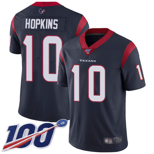 Nike Texans #10 DeAndre Hopkins Navy Blue Team Color Men's Stitched NFL 100th Season Vapor Limited Jersey Nike Texans #10 DeAndre Hopkins Navy Blue Team Color Men's Stitched NFL 100th Season Vapor Limited Jersey