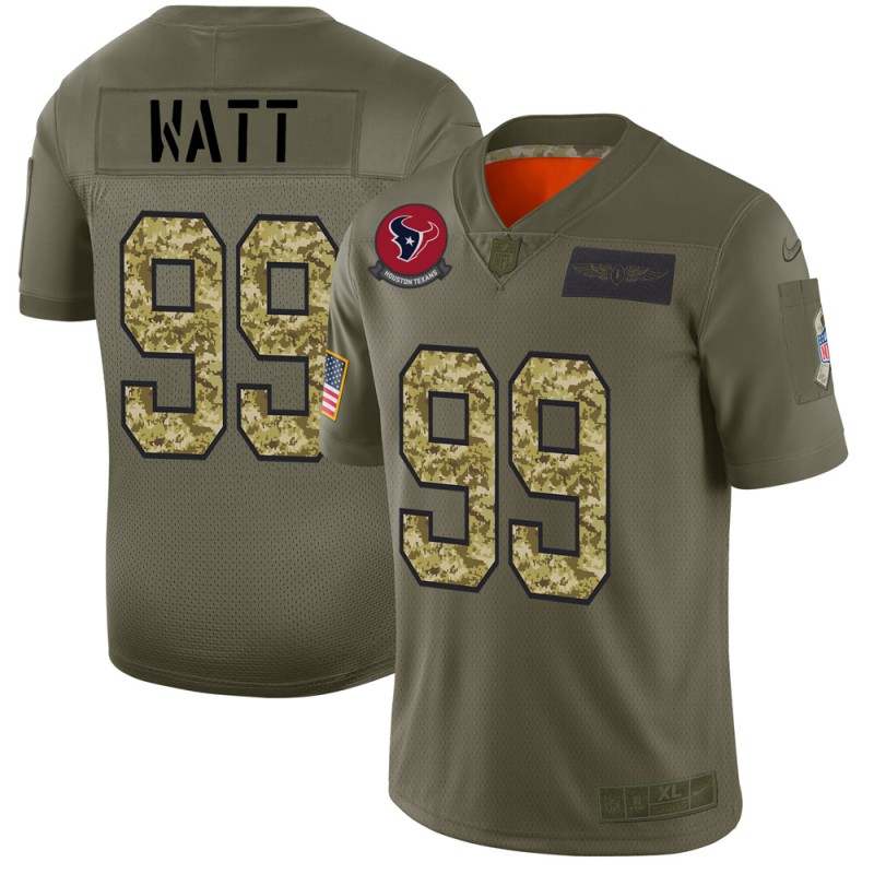 Houston Texans #99 J.J. Watt Men's Nike 2019 Olive Camo Salute To Service Limited NFL Jersey Houston Texans #99 J.J. Watt Men's Nike 2019 Olive Camo Salute To Service Limited NFL Jersey