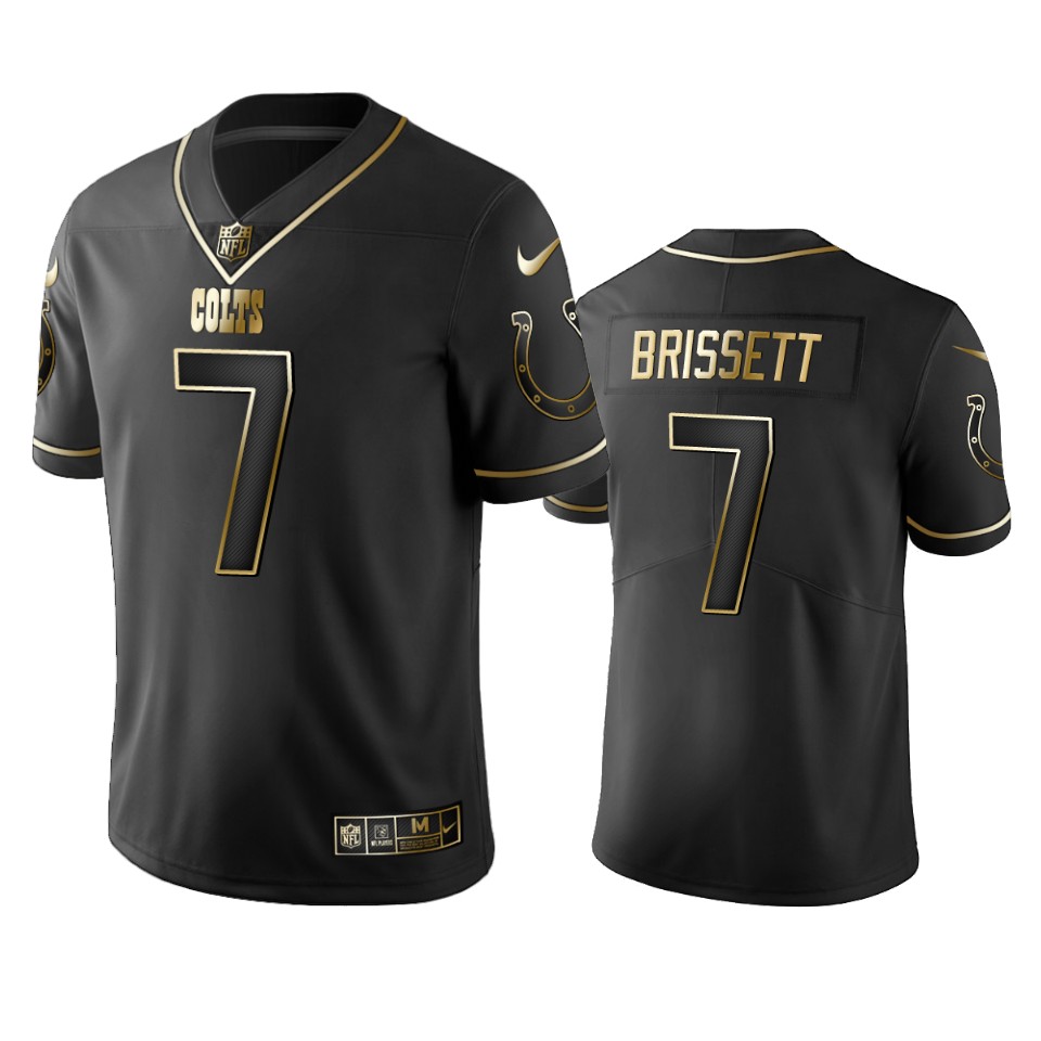 Colts #7 Jacoby Brissett Men's Stitched NFL Vapor Untouchable Limited Black Golden Jersey Colts #7 Jacoby Brissett Men's Stitched NFL Vapor Untouchable Limited Black Golden Jersey