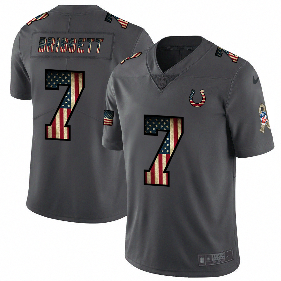 Indianapolis Colts #7 Jacoby Brissett Nike 2018 Salute to Service Retro USA Flag Limited NFL Jersey Indianapolis Colts #7 Jacoby Brissett Nike 2018 Salute to Service Retro USA Flag Limited NFL Jersey