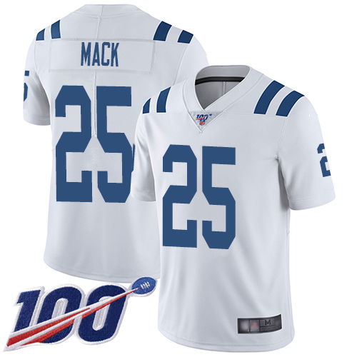 Nike Colts #25 Marlon Mack White Men's Stitched NFL 100th Season Vapor Limited Jersey Nike Colts #25 Marlon Mack White Men's Stitched NFL 100th Season Vapor Limited Jersey