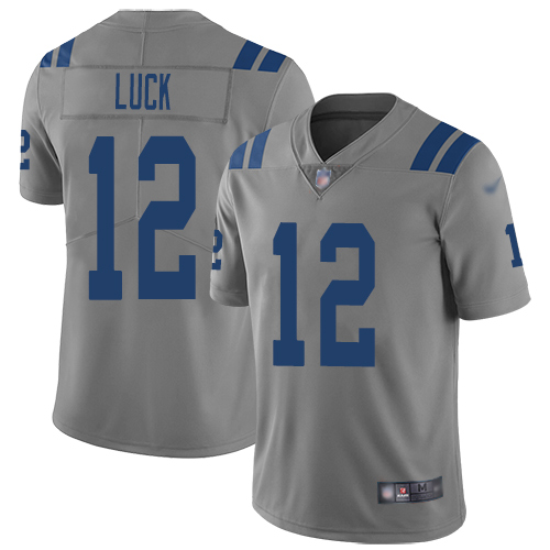 Nike Colts #12 Andrew Luck Gray Men's Stitched NFL Limited Inverted Legend Jersey Nike Colts #12 Andrew Luck Gray Men's Stitched NFL Limited Inverted Legend Jersey