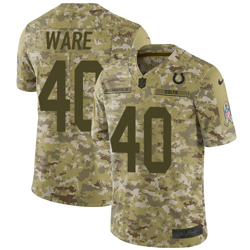 Nike Colts #40 Spencer Ware Camo Men's Stitched NFL Limited 2018 Salute To Service Jersey Nike Colts #40 Spencer Ware Camo Men's Stitched NFL Limited 2018 Salute To Service Jersey