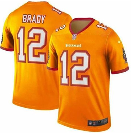 Men's Tampa Bay Buccaneers #12 Tom Brady Orange NFL Stitched Jersey Men's Tampa Bay Buccaneers #12 Tom Brady Orange NFL Stitched Jersey