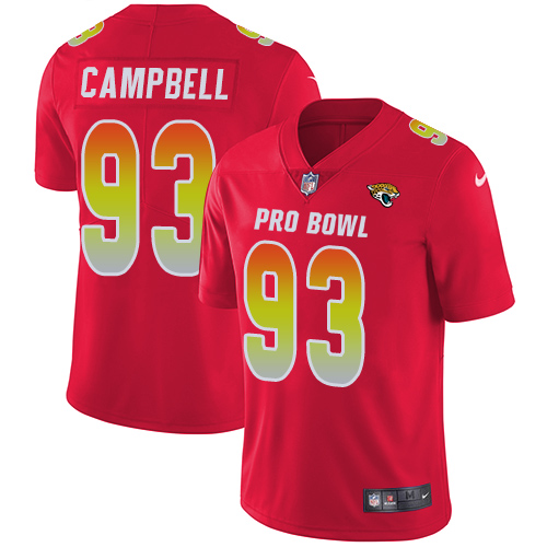 Nike Jaguars #93 Calais Campbell Red Men's Stitched NFL Limited AFC 2018 Pro Bowl Jersey Nike Jaguars #93 Calais Campbell Red Men's Stitched NFL Limited AFC 2018 Pro Bowl Jersey