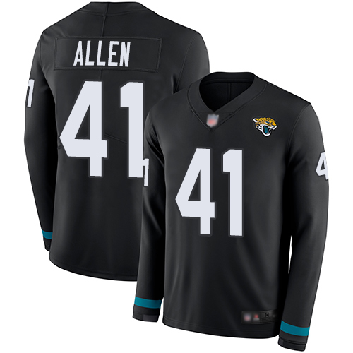 Nike Jaguars #41 Josh Allen Black Team Color Men's Stitched NFL Limited Therma Long Sleeve Jersey Nike Jaguars #41 Josh Allen Black Team Color Men's Stitched NFL Limited Therma Long Sleeve Jersey