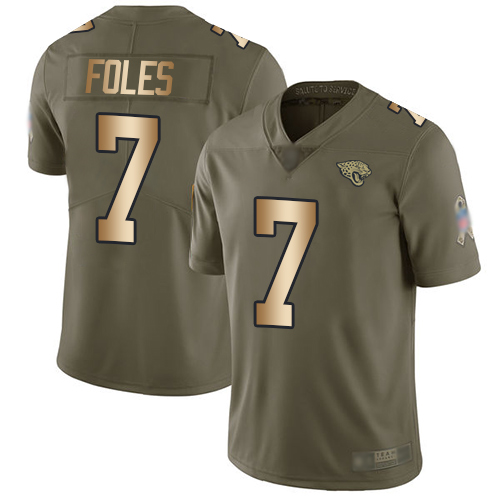 Nike Jaguars #7 Nick Foles Olive/Gold Men's Stitched NFL Limited 2017 Salute To Service Jersey Nike Jaguars #7 Nick Foles Olive/Gold Men's Stitched NFL Limited 2017 Salute To Service Jersey
