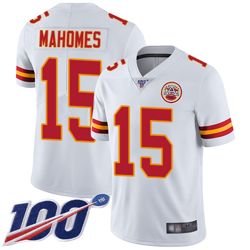 Nike Chiefs #15 Patrick Mahomes White Men's Stitched NFL 100th Season Vapor Limited Jersey Nike Chiefs #15 Patrick Mahomes White Men's Stitched NFL 100th Season Vapor Limited Jersey