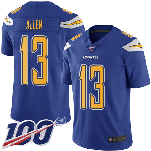 Nike Chargers #13 Keenan Allen Electric Blue Men's Stitched NFL Limited Rush 100th Season Jersey Nike Chargers #13 Keenan Allen Electric Blue Men's Stitched NFL Limited Rush 100th Season Jersey