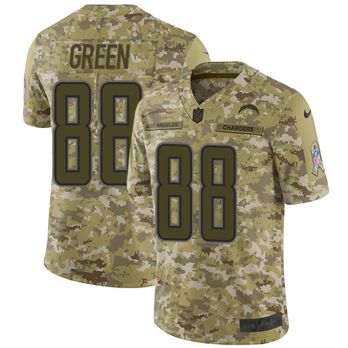 Nike Chargers #88 Virgil Green Camo Men's Stitched NFL Limited 2018 Salute To Service Jersey Nike Chargers #88 Virgil Green Camo Men's Stitched NFL Limited 2018 Salute To Service Jersey