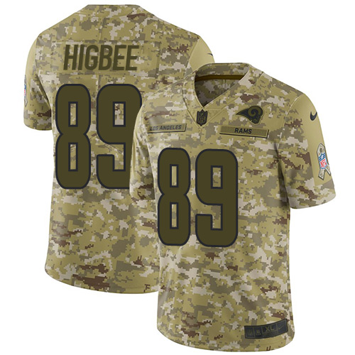 Nike Rams #89 Tyler Higbee Camo Men's Stitched NFL Limited 2018 Salute To Service Jersey Nike Rams #89 Tyler Higbee Camo Men's Stitched NFL Limited 2018 Salute To Service Jersey