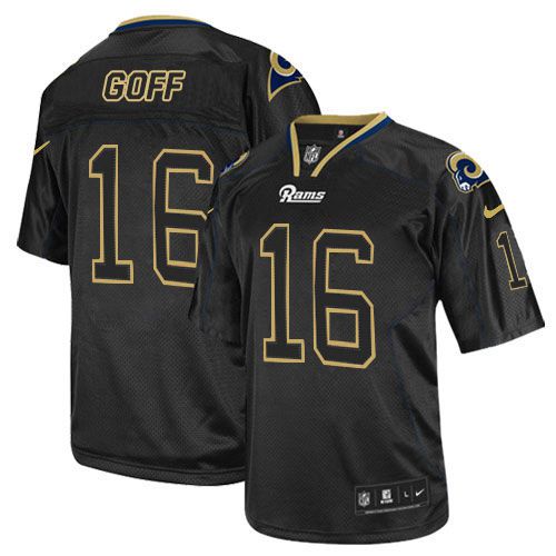 Nike Rams #16 Jared Goff Lights Out Black Men's Stitched NFL Elite Jersey Nike Rams #16 Jared Goff Lights Out Black Men's Stitched NFL Elite Jersey