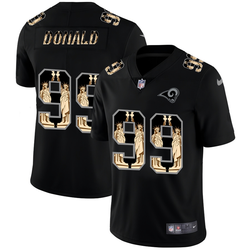 Los Angeles Rams #99 Aaron Donald Carbon Black Vapor Statue Of Liberty Limited NFL Jersey Los Angeles Rams #99 Aaron Donald Carbon Black Vapor Statue Of Liberty Limited NFL Jersey