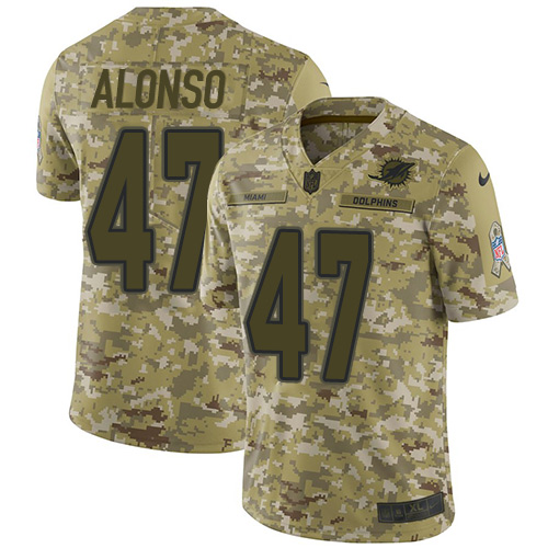 Nike Dolphins #47 Kiko Alonso Camo Men's Stitched NFL Limited 2018 Salute To Service Jersey Nike Dolphins #47 Kiko Alonso Camo Men's Stitched NFL Limited 2018 Salute To Service Jersey