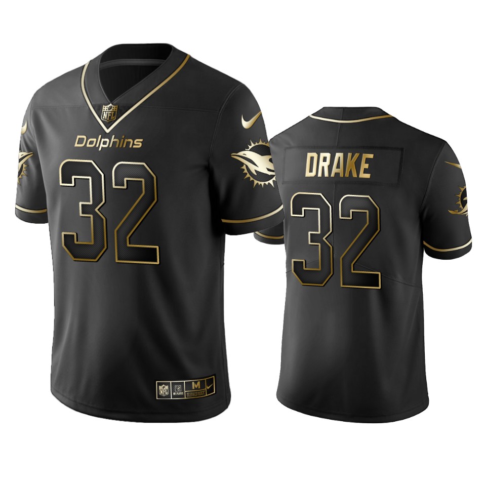 Dolphins #32 Kenyan Drake Men's Stitched NFL Vapor Untouchable Limited Black Golden Jersey Dolphins #32 Kenyan Drake Men's Stitched NFL Vapor Untouchable Limited Black Golden Jersey