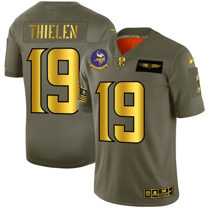 Minnesota Vikings #19 Adam Thielen NFL Men's Nike Olive Gold 2019 Salute to Service Limited Jersey Minnesota Vikings #19 Adam Thielen NFL Men's Nike Olive Gold 2019 Salute to Service Limited Jersey