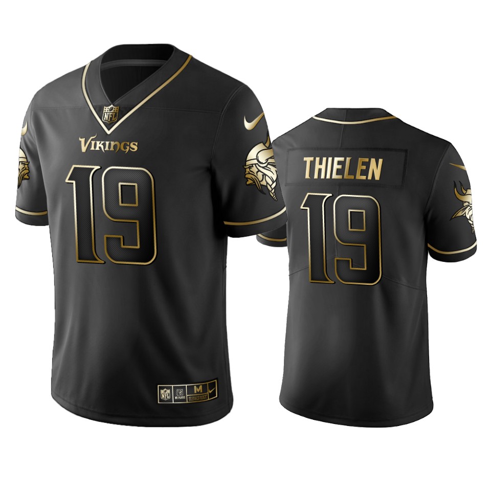 Vikings #19 Adam Thielen Men's Stitched NFL Vapor Untouchable Limited Black Golden Jersey Vikings #19 Adam Thielen Men's Stitched NFL Vapor Untouchable Limited Black Golden Jersey