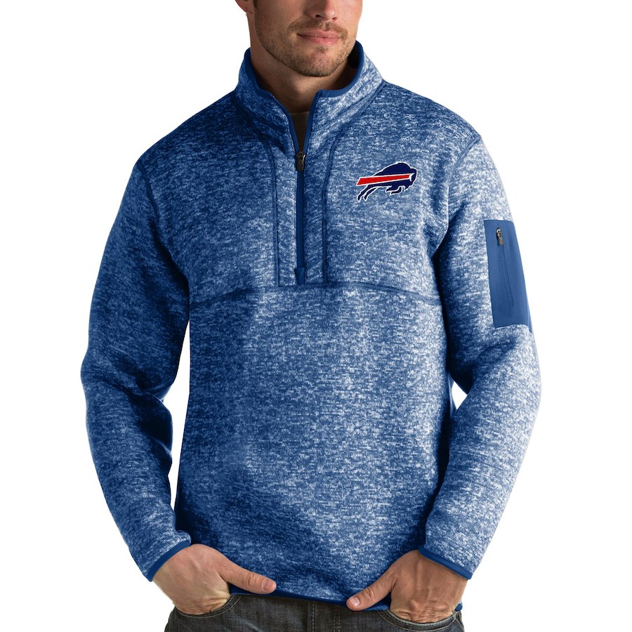 Buffalo Bills Antigua Fortune Quarter-Zip Pullover Jacket Heather Royal Buffalo Bills Antigua Fortune Quarter-Zip Pullover Jacket Heather Royal