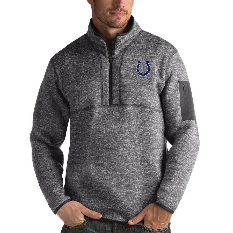 Indianapolis Colts Antigua Fortune Quarter-Zip Pullover Jacket Charcoal Indianapolis Colts Antigua Fortune Quarter-Zip Pullover Jacket Charcoal