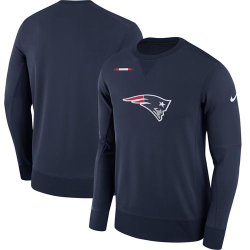 Men's New England Patriots Nike Navy Sideline Team Logo Performance Sweatshirt Men's New England Patriots Nike Navy Sideline Team Logo Performance Sweatshirt