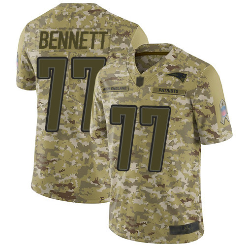 Nike Patriots #77 Michael Bennett Camo Men's Stitched NFL Limited 2018 Salute To Service Jersey Nike Patriots #77 Michael Bennett Camo Men's Stitched NFL Limited 2018 Salute To Service Jersey