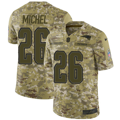 Nike Patriots #26 Sony Michel Camo Men's Stitched NFL Limited 2018 Salute To Service Jersey Nike Patriots #26 Sony Michel Camo Men's Stitched NFL Limited 2018 Salute To Service Jersey