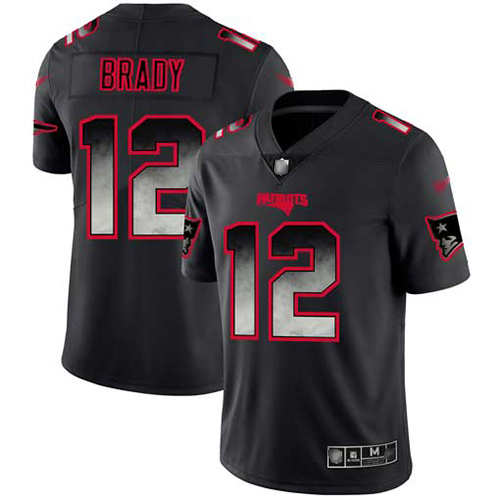 Nike Patriots #12 Tom Brady Black Men's Stitched NFL Vapor Untouchable Limited Smoke Fashion Jersey Nike Patriots #12 Tom Brady Black Men's Stitched NFL Vapor Untouchable Limited Smoke Fashion Jersey
