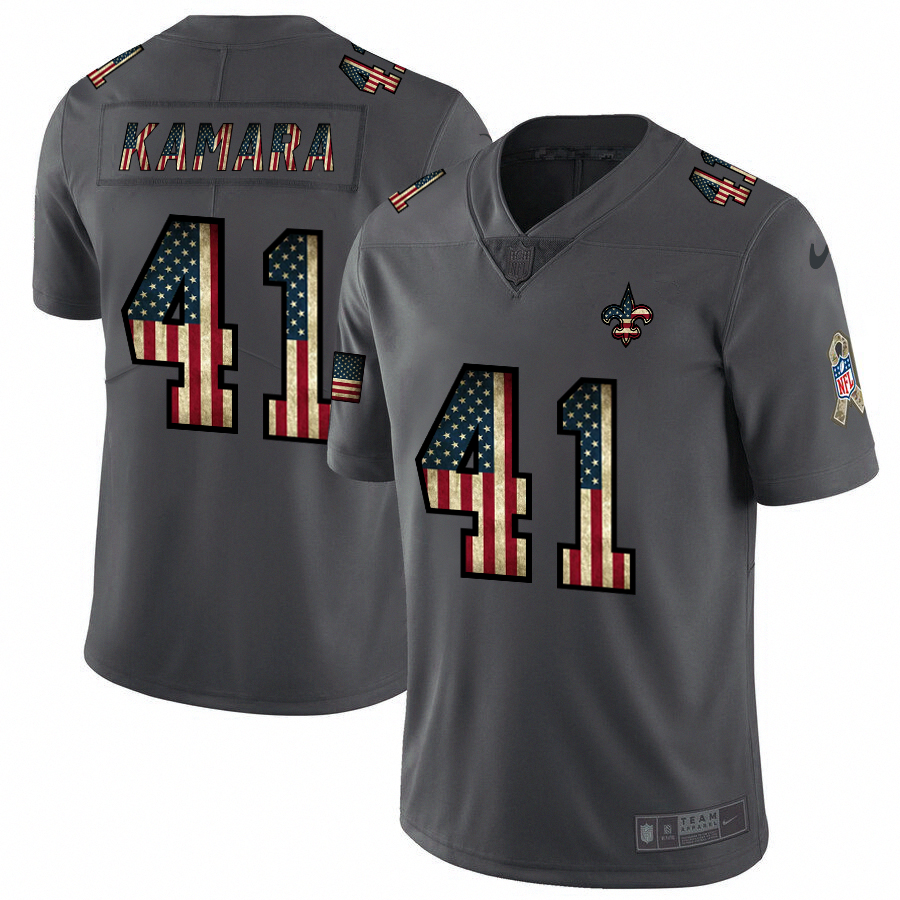 New Orleans Saints #41 Alvin Kamara Nike 2018 Salute to Service Retro USA Flag Limited NFL Jersey New Orleans Saints #41 Alvin Kamara Nike 2018 Salute to Service Retro USA Flag Limited NFL Jersey