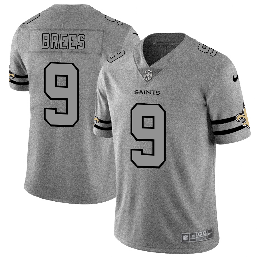 New Orleans Saints #9 Drew Brees Men's Nike Gray Gridiron II Vapor Untouchable Limited NFL Jersey New Orleans Saints #9 Drew Brees Men's Nike Gray Gridiron II Vapor Untouchable Limited NFL Jersey