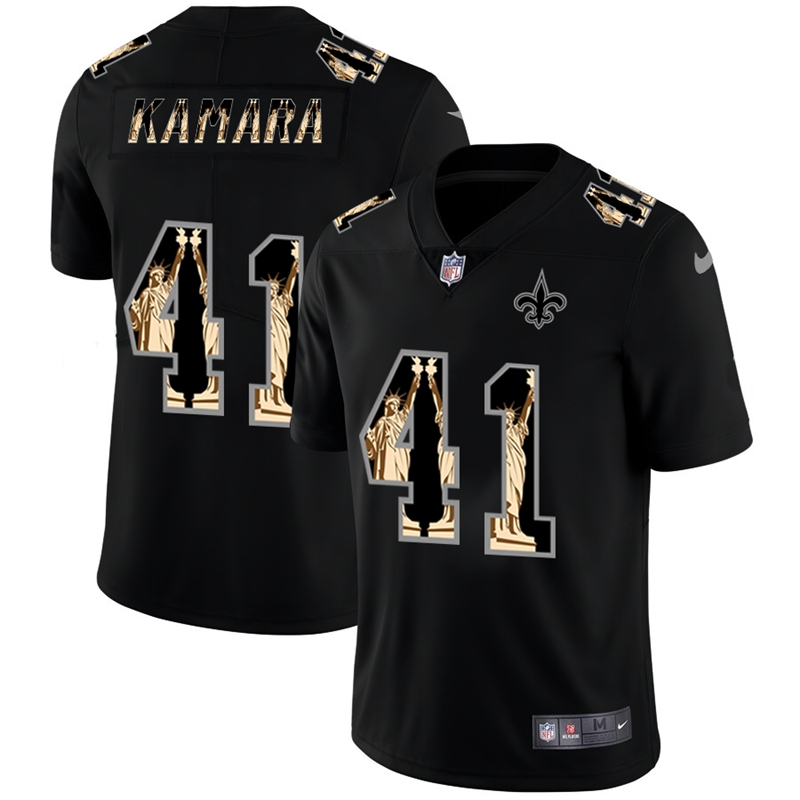 New Orleans Saints #41 Alvin Kamara Carbon Black Vapor Statue Of Liberty Limited NFL Jersey New Orleans Saints #41 Alvin Kamara Carbon Black Vapor Statue Of Liberty Limited NFL Jersey