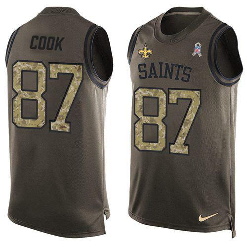 Nike Saints #87 Jared Cook Green Men's Stitched NFL Limited Salute To Service Tank Top Jersey Nike Saints #87 Jared Cook Green Men's Stitched NFL Limited Salute To Service Tank Top Jersey