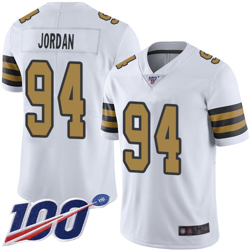 Nike Saints #94 Cameron Jordan White Men's Stitched NFL Limited Rush 100th Season Jersey Nike Saints #94 Cameron Jordan White Men's Stitched NFL Limited Rush 100th Season Jersey