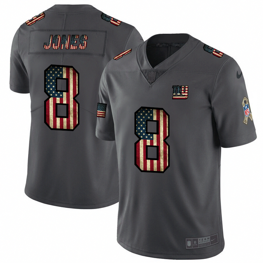 New York Giants #8 Daniel Jones Nike 2018 Salute to Service Retro USA Flag Limited NFL Jersey New York Giants #8 Daniel Jones Nike 2018 Salute to Service Retro USA Flag Limited NFL Jersey