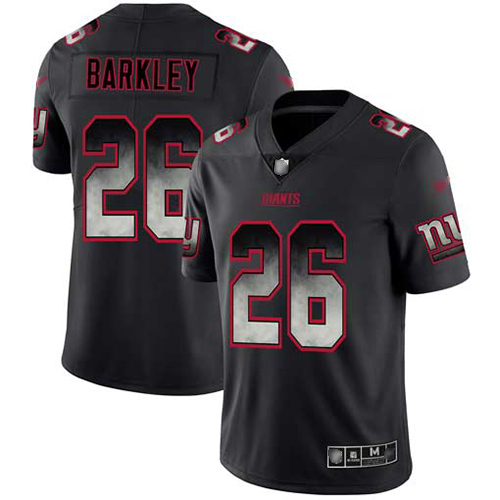Nike Giants #26 Saquon Barkley Black Men's Stitched NFL Vapor Untouchable Limited Smoke Fashion Jersey Nike Giants #26 Saquon Barkley Black Men's Stitched NFL Vapor Untouchable Limited Smoke Fashion Jersey
