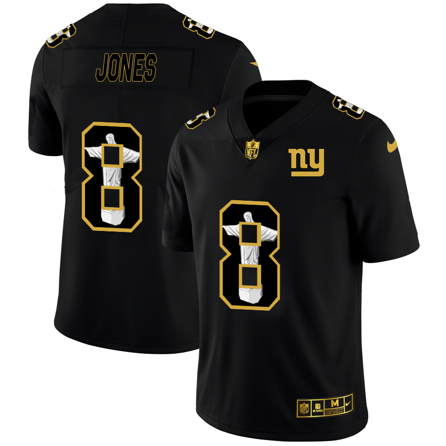 New York Giants #8 Daniel Jones Men's Nike Carbon Black Vapor Cristo Redentor Limited NFL Jersey New York Giants #8 Daniel Jones Men's Nike Carbon Black Vapor Cristo Redentor Limited NFL Jersey